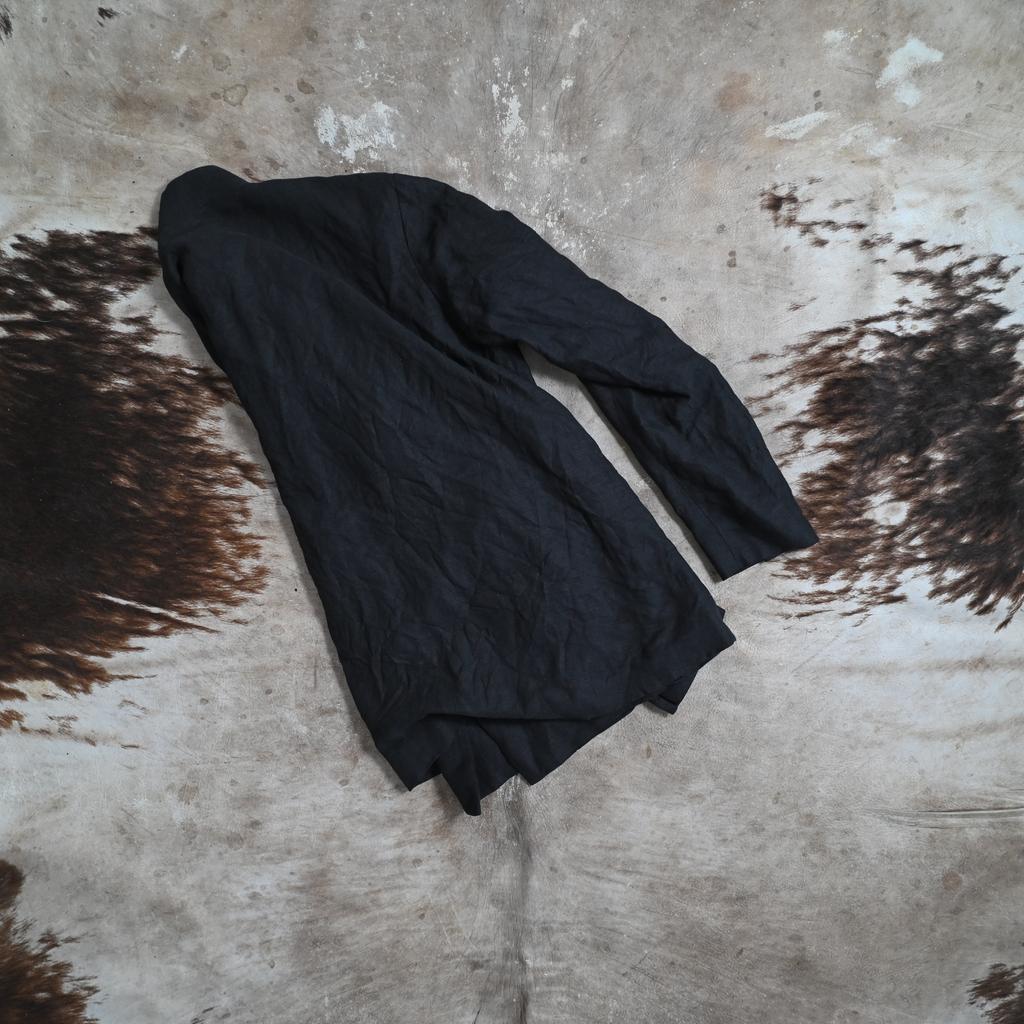 Basic jacket #0 in black linen