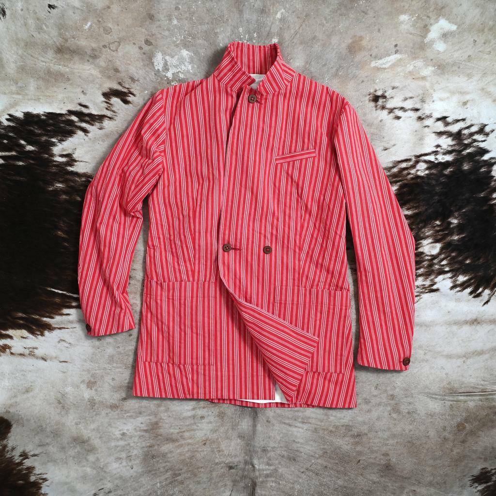 Basic jacket #2 in striped red cotton