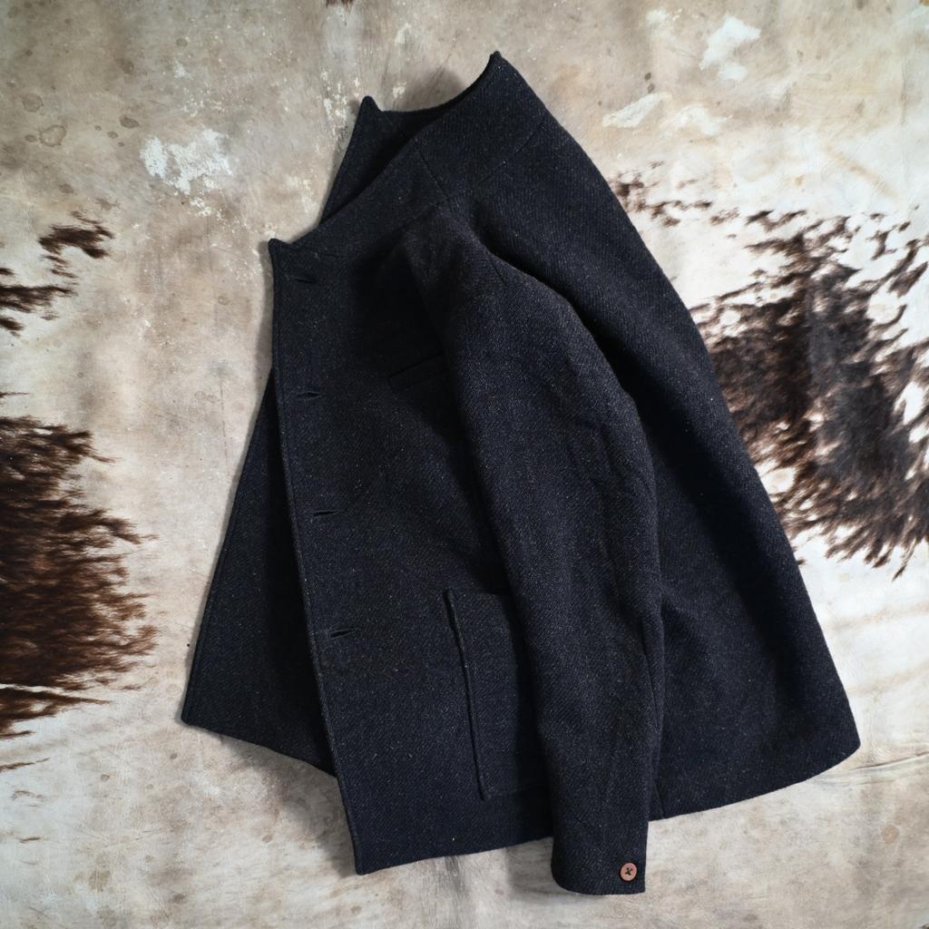 Basic jacket #7 in black Serbian tweed