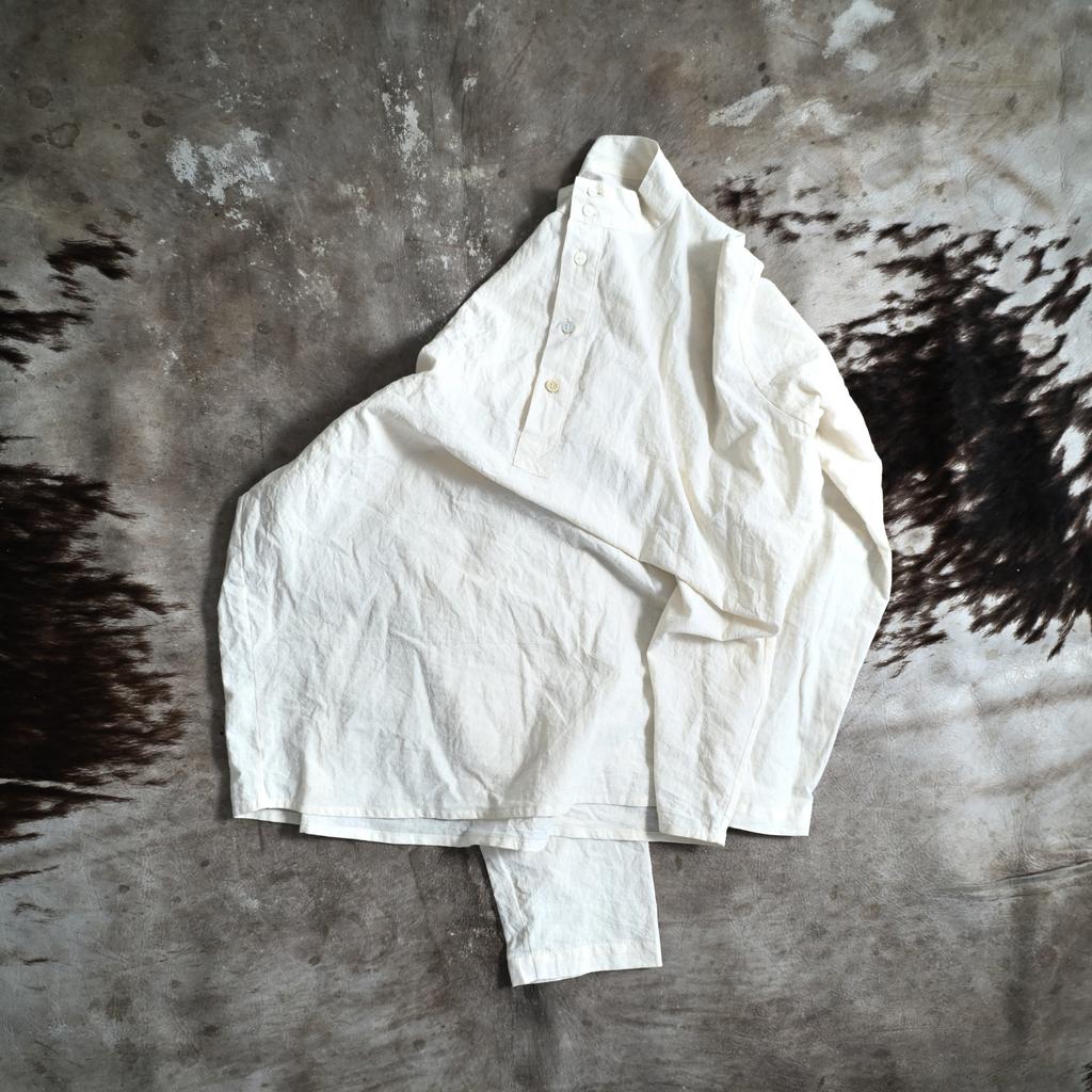 White offset placket shirt