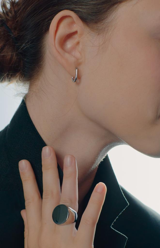 сережки звенья 10 мм silver