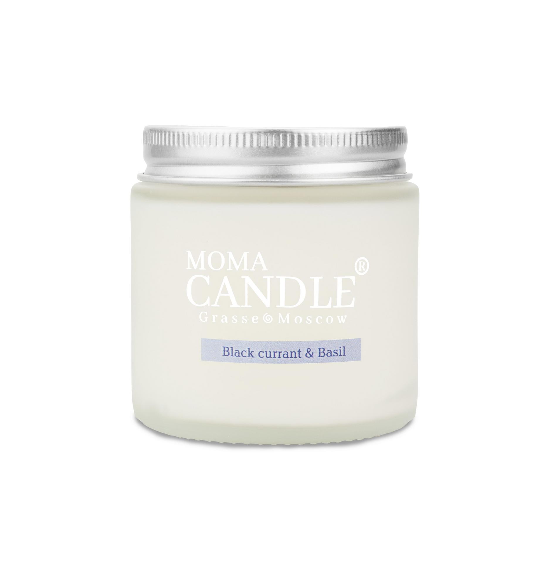 Свеча "Black currant & Basil" , 120 гр.(матовое стекло)
