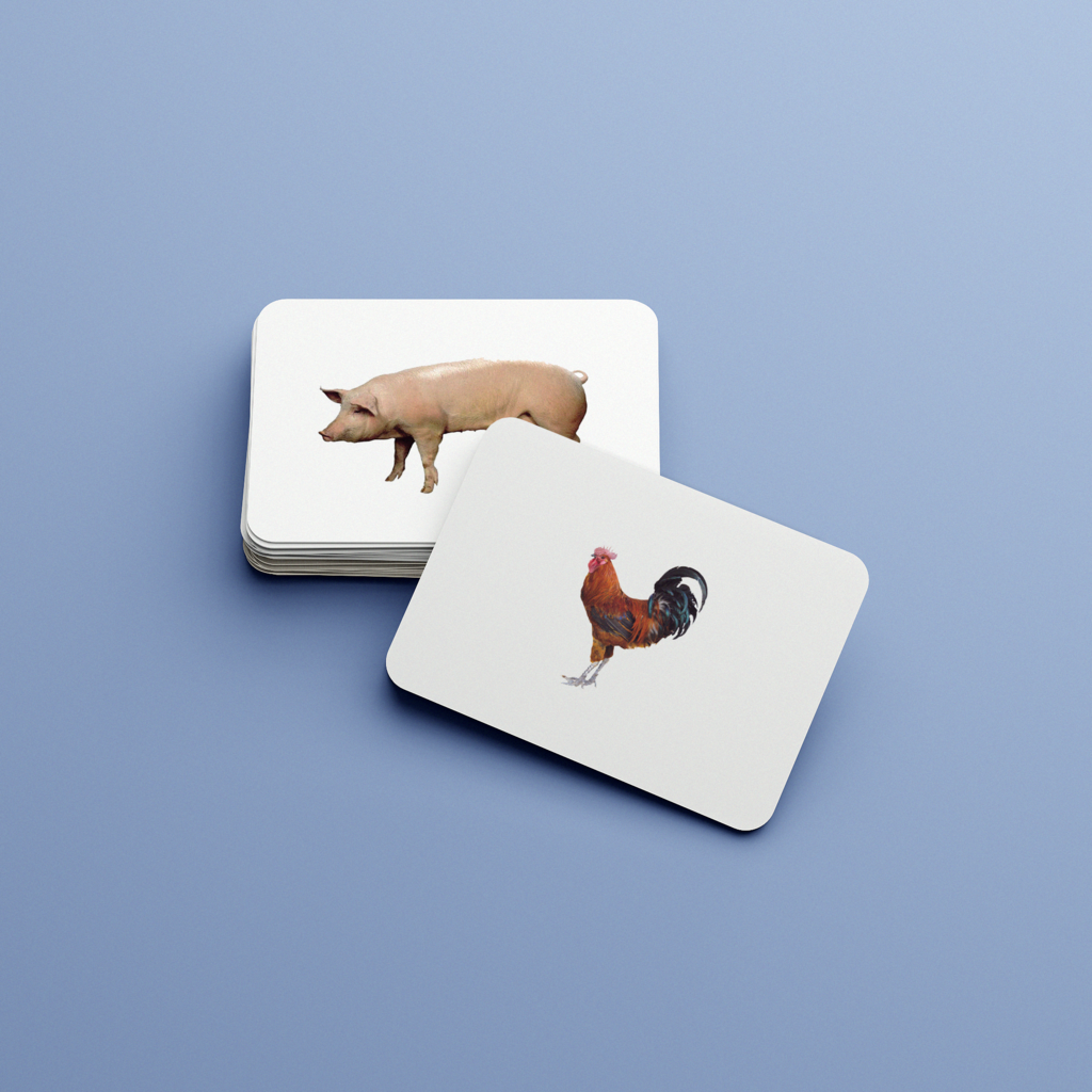 Животные фермы. Набор развивающих карточек для детей Монтессори