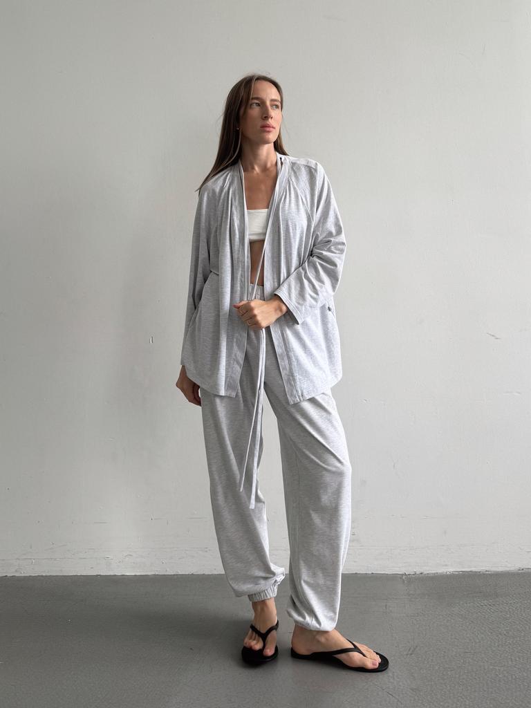 Кардиган Grey Melange из хлопка Soft