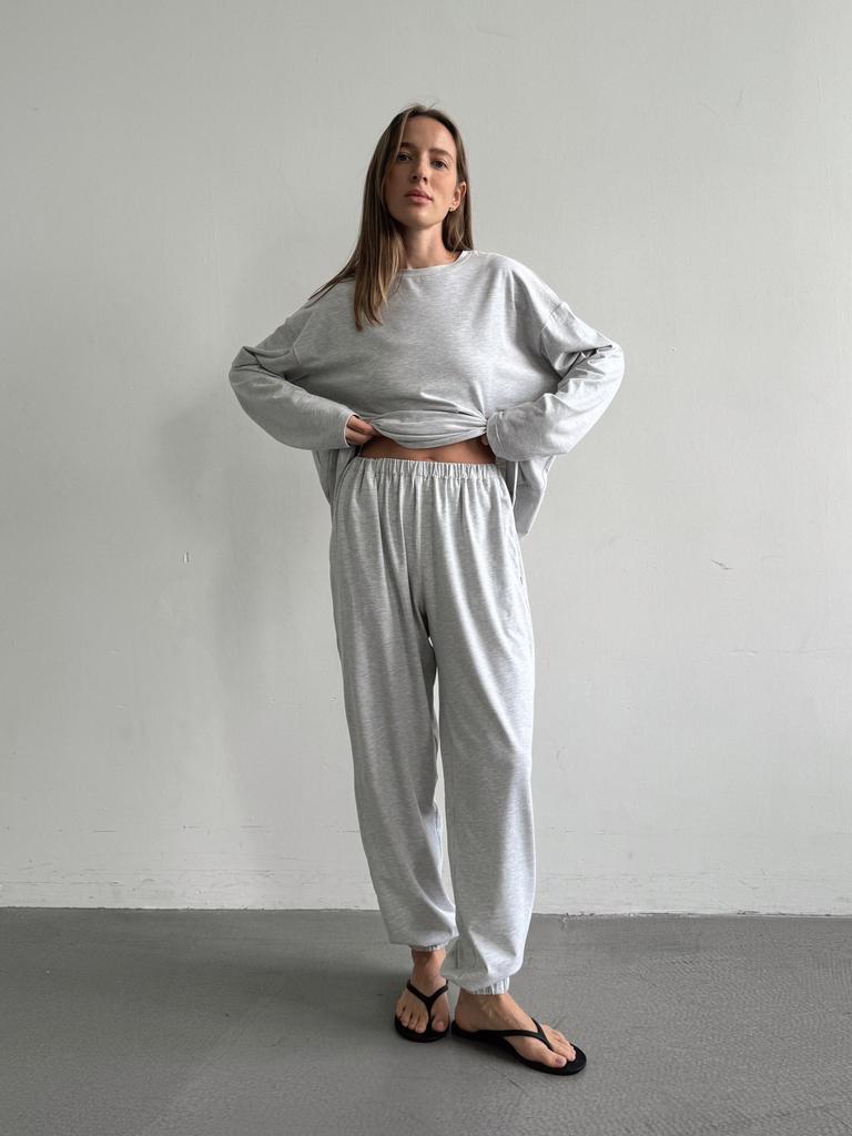 Джоггеры из хлопка Soft Grey Melange