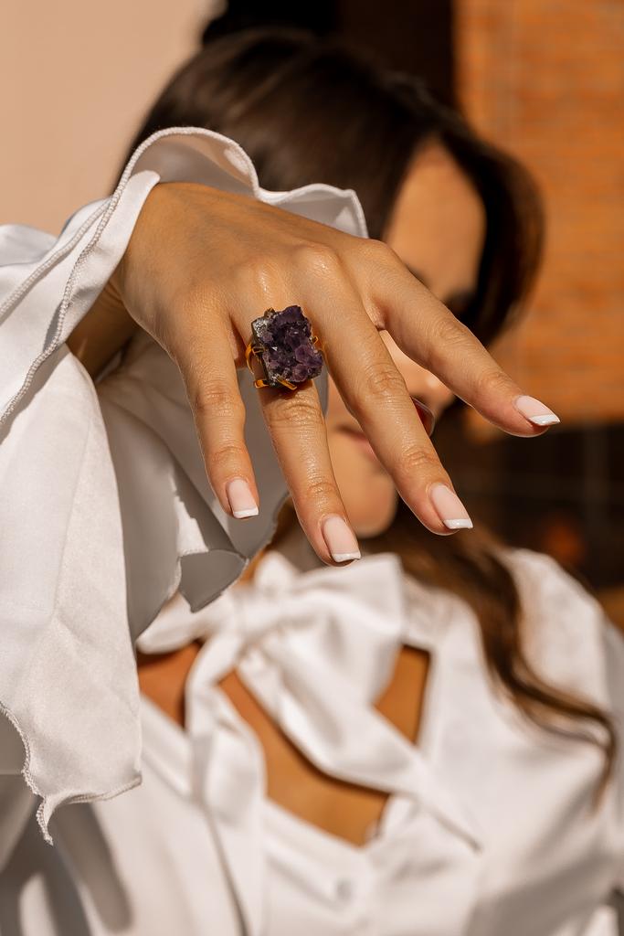 Кольцо с друзой аметиста