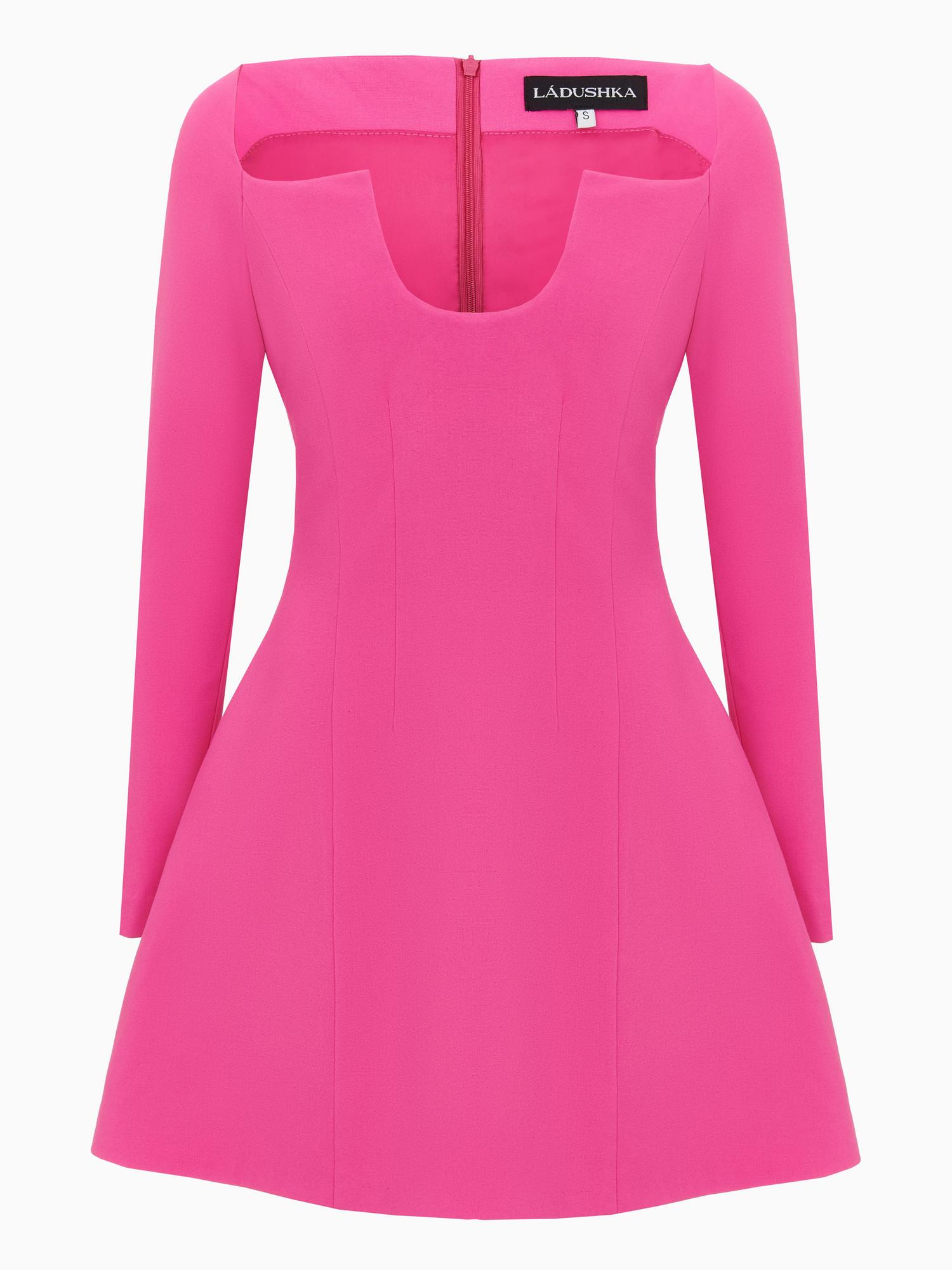 МИНИ-ПЛАТЬЕ С ФАНТИЗИЙНЫМ ВЫРЕЗОМ ИЗ ВИСКОЗЫ