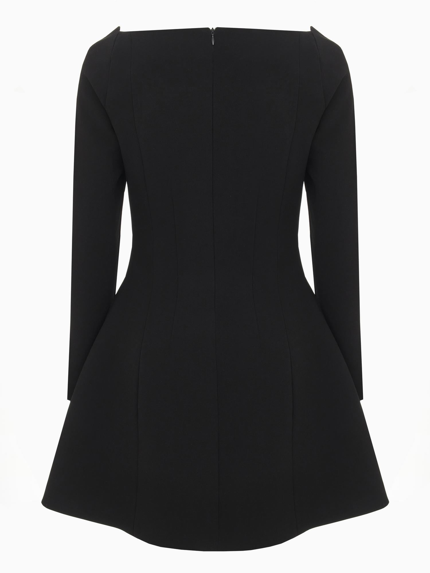 МИНИ-ПЛАТЬЕ С ФАНТИЗИЙНЫМ ВЫРЕЗОМ ИЗ ВИСКОЗЫ (черное)