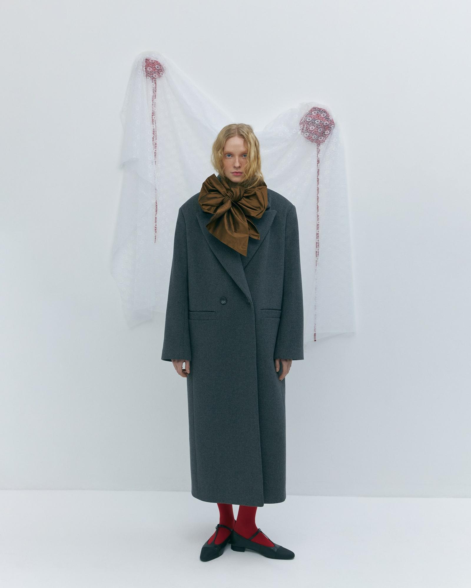 Шерстяное пальто GREY