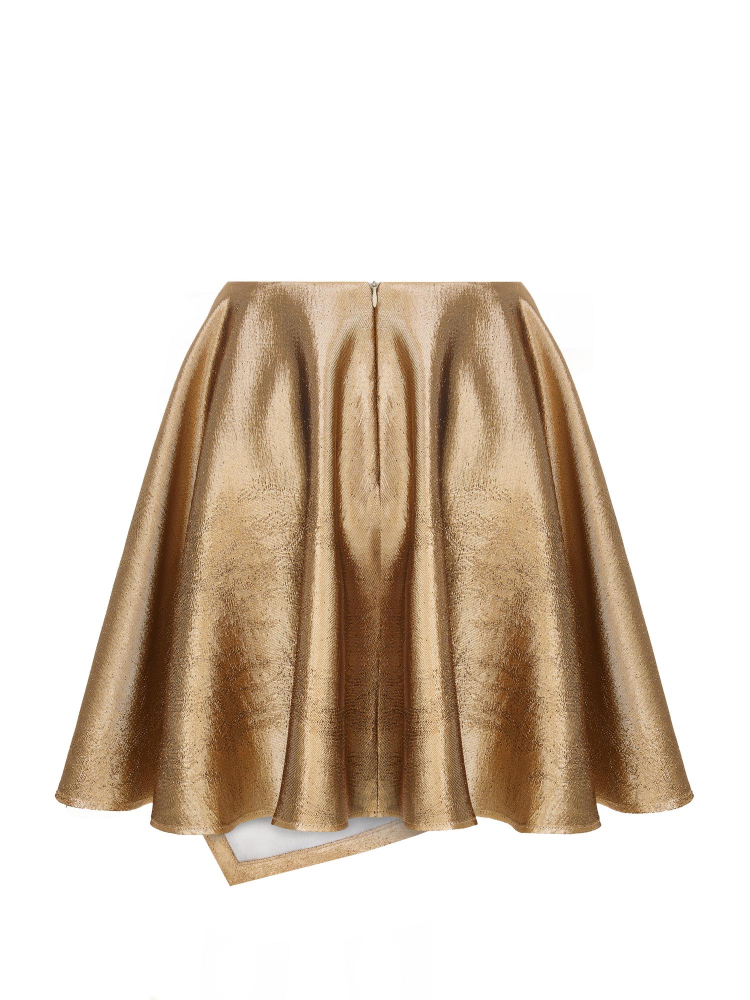 Мини юбка из золотой парчи