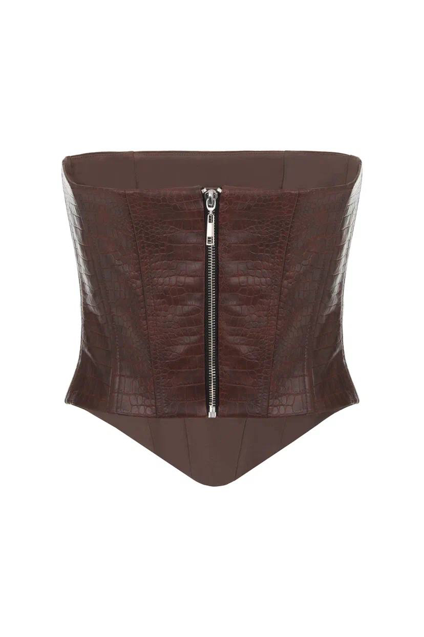 Корсет из эко кожи под рептилию