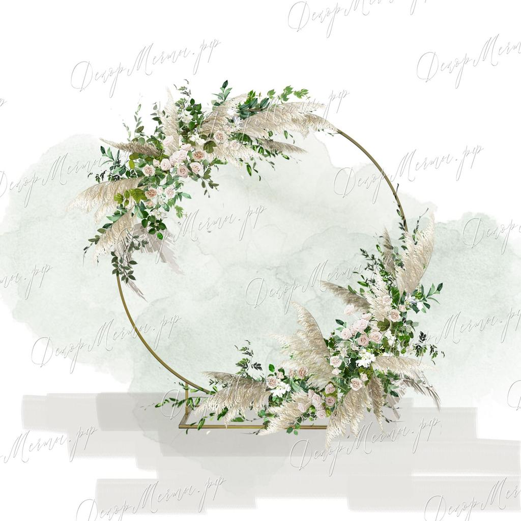 АРКА КОЛЬЦО и 2 композиции бохо и зелень