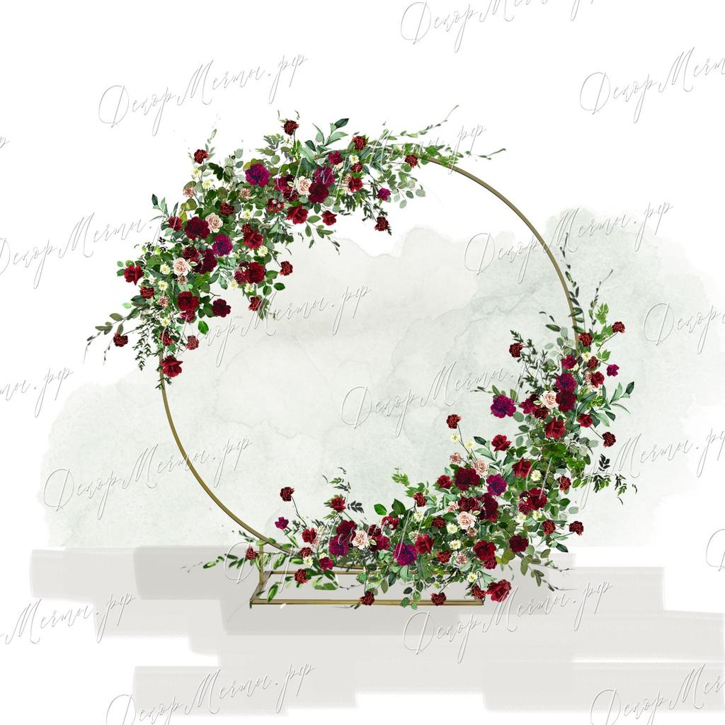 АРКА КОЛЬЦО и 2 композиции бордо