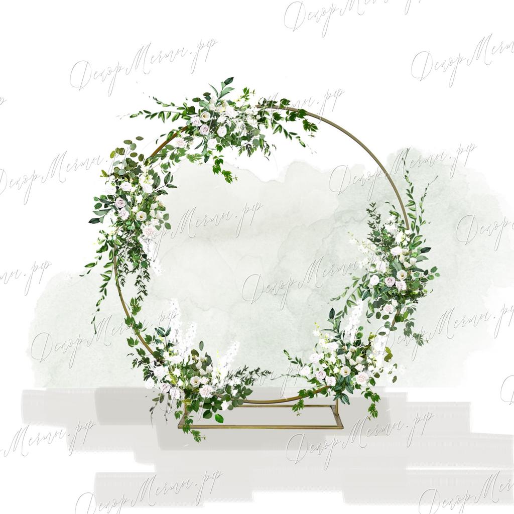 АРКА КОЛЬЦО и 5 композиций белых с зеленью