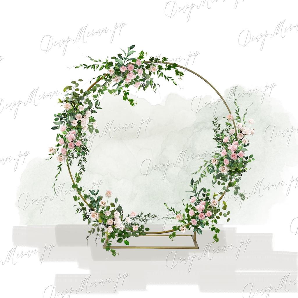 АРКА КОЛЬЦО и 5 композиций розовых