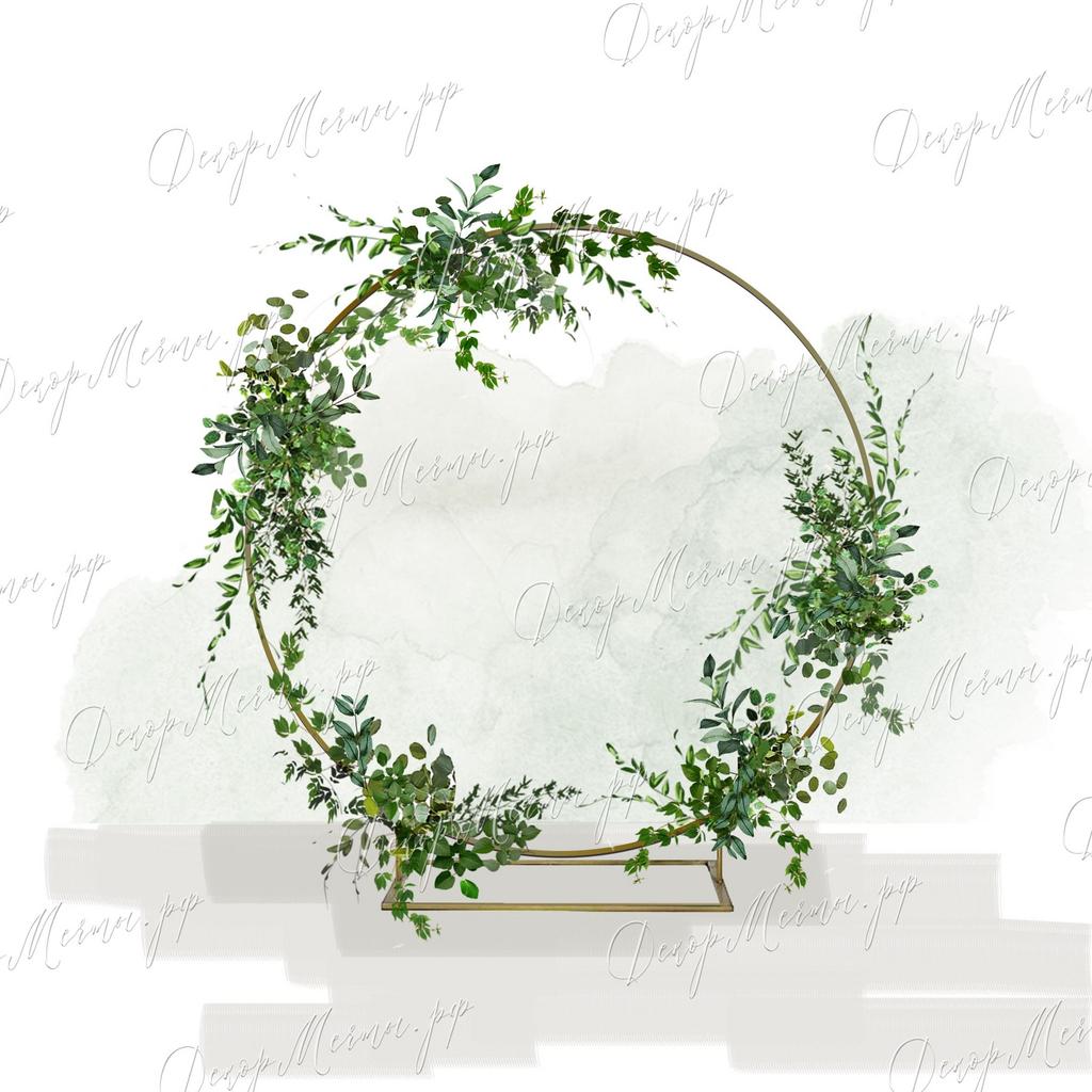 АРКА КОЛЬЦО и 5 композиций из зелени