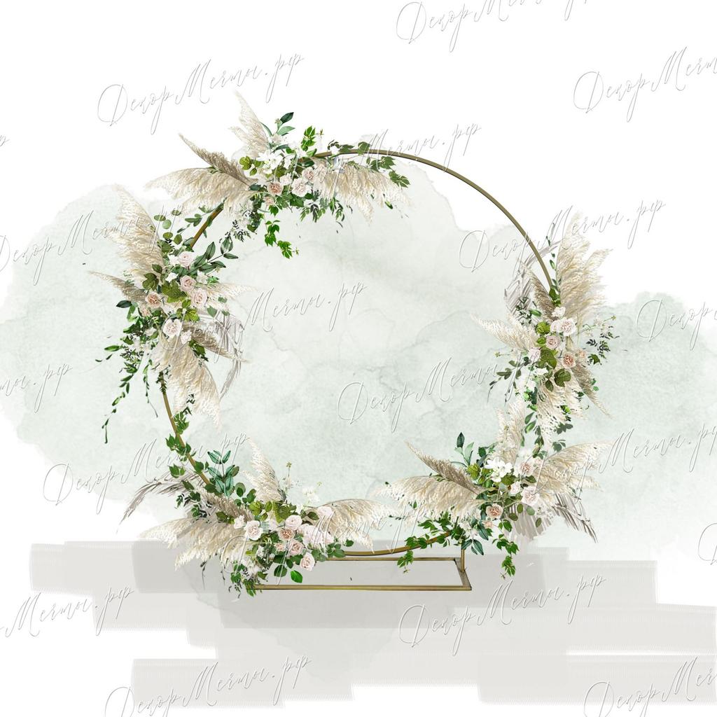 АРКА КОЛЬЦО и 5 композиций бохо и зелень