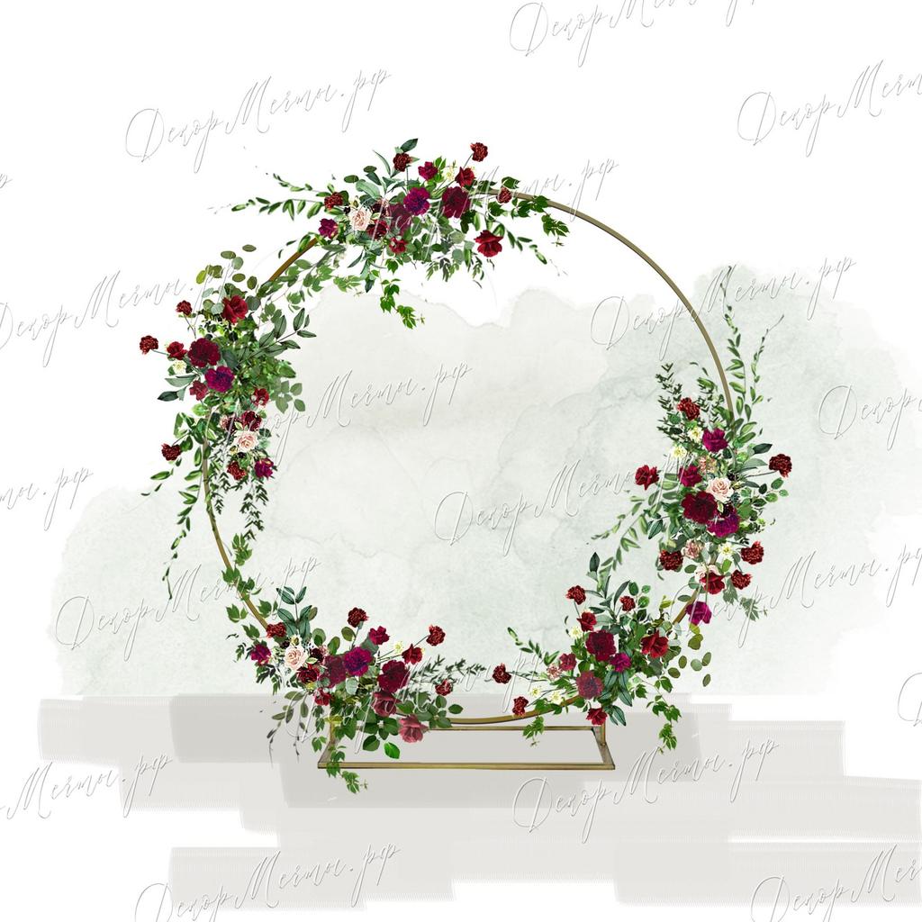 АРКА КОЛЬЦО и 5 композиций бордо