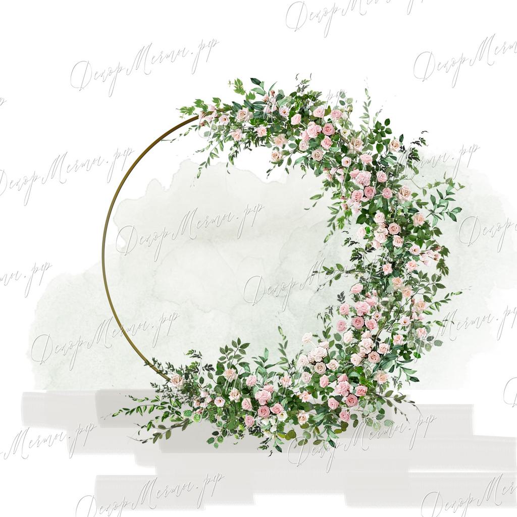 АРКА КОЛЬЦО и большая композиция розовая