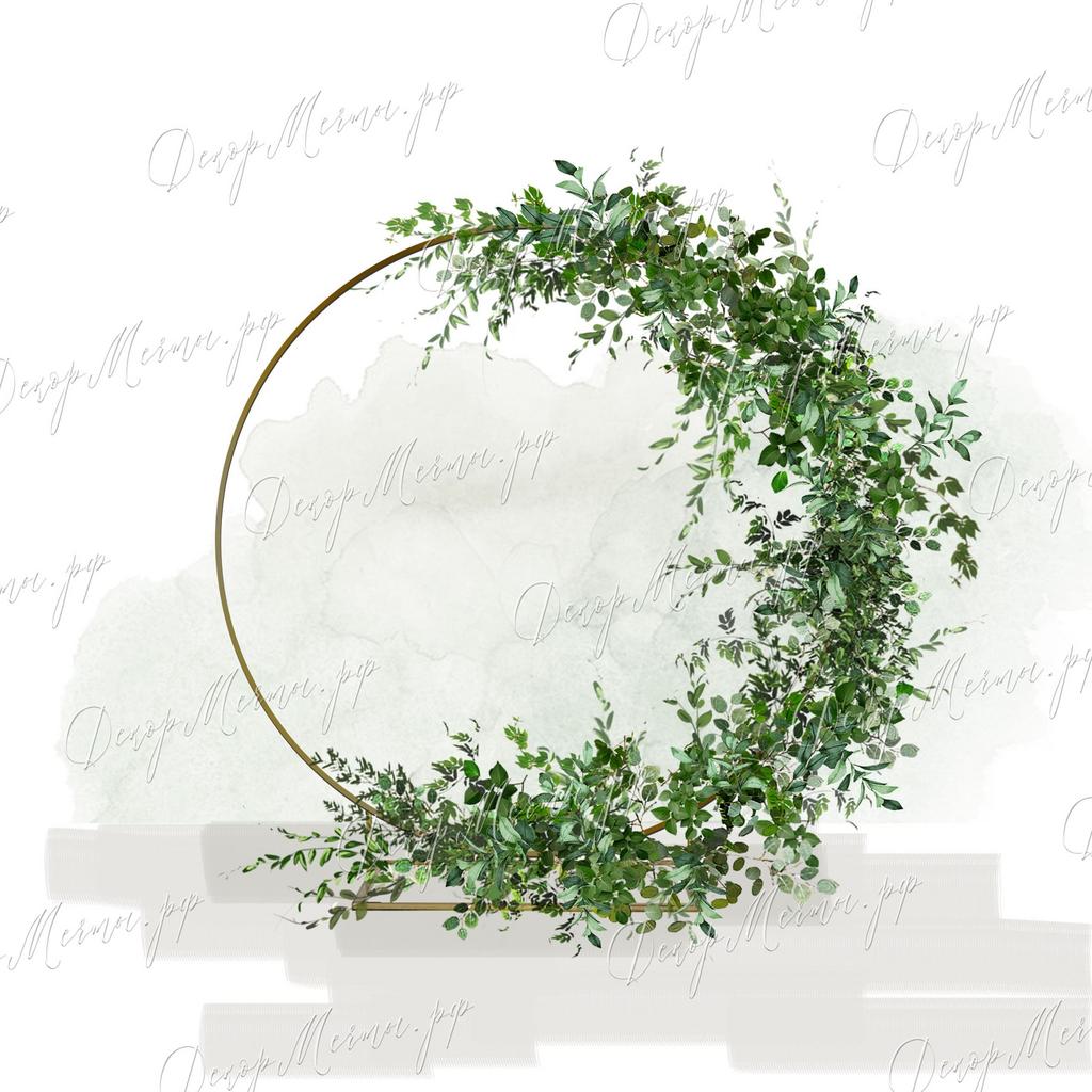 АРКА КОЛЬЦО и большая композиция из зелени