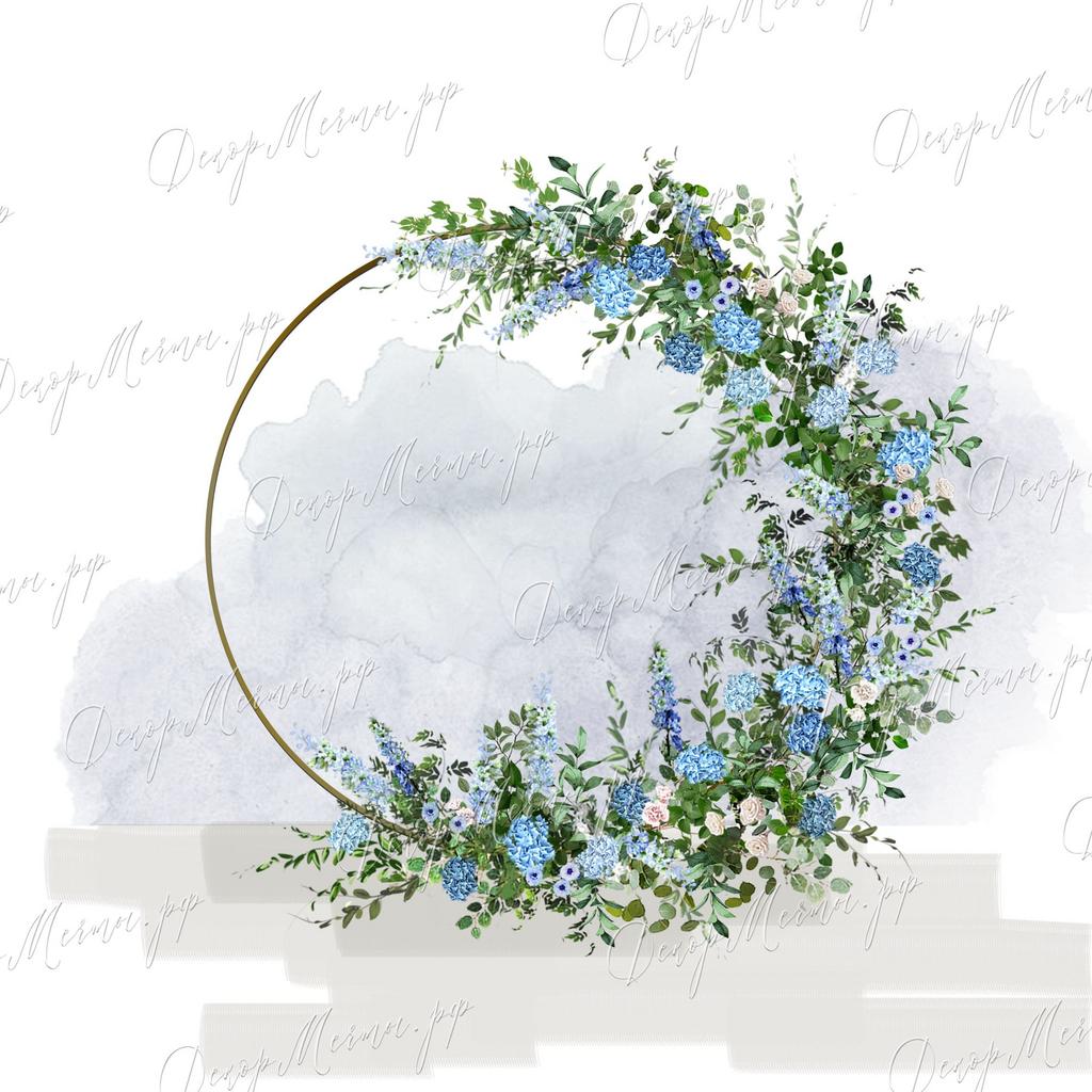 АРКА КОЛЬЦО и большая композиция голубая