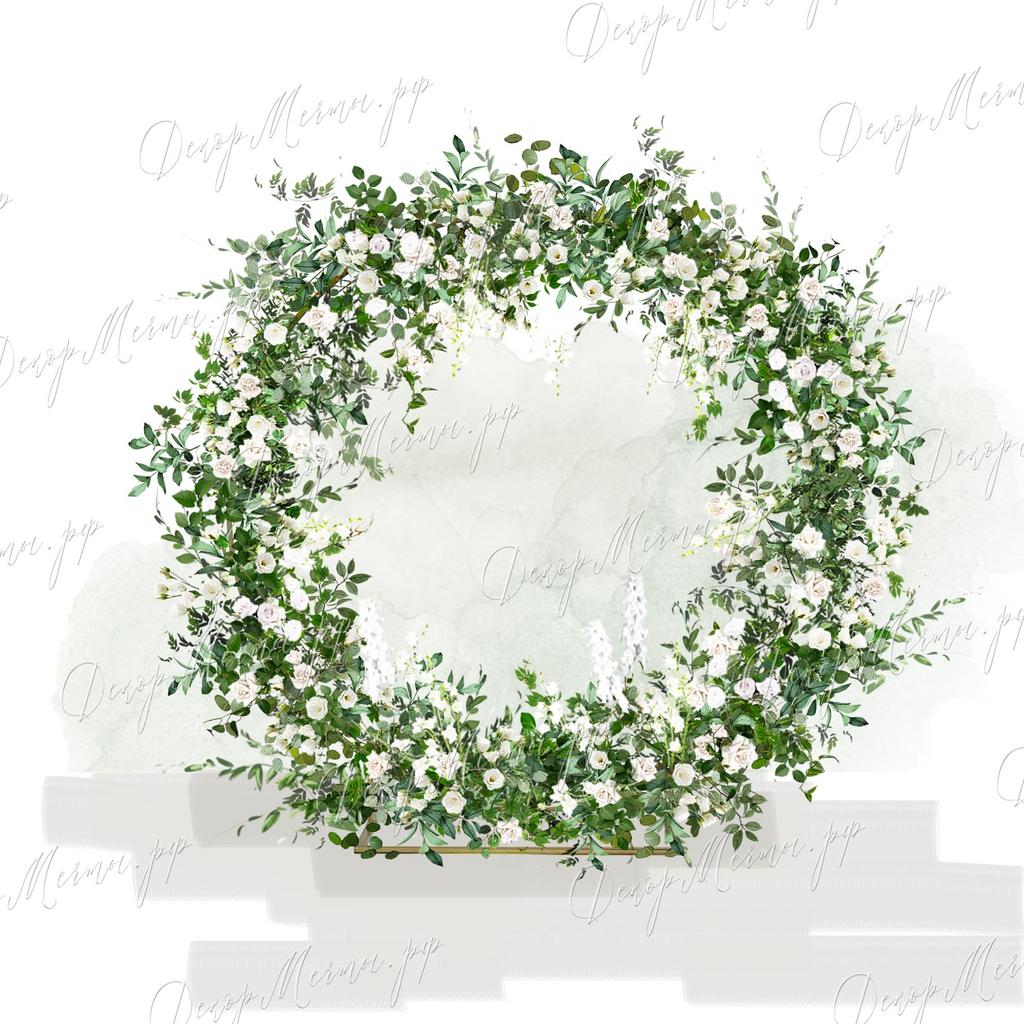 АРКА КОЛЬЦО бело-зеленое