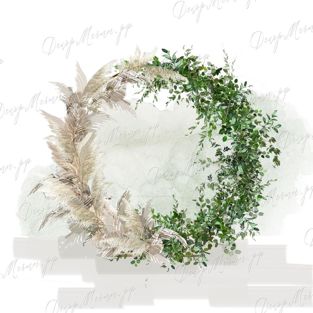 АРКА КОЛЬЦО бохо и зелень