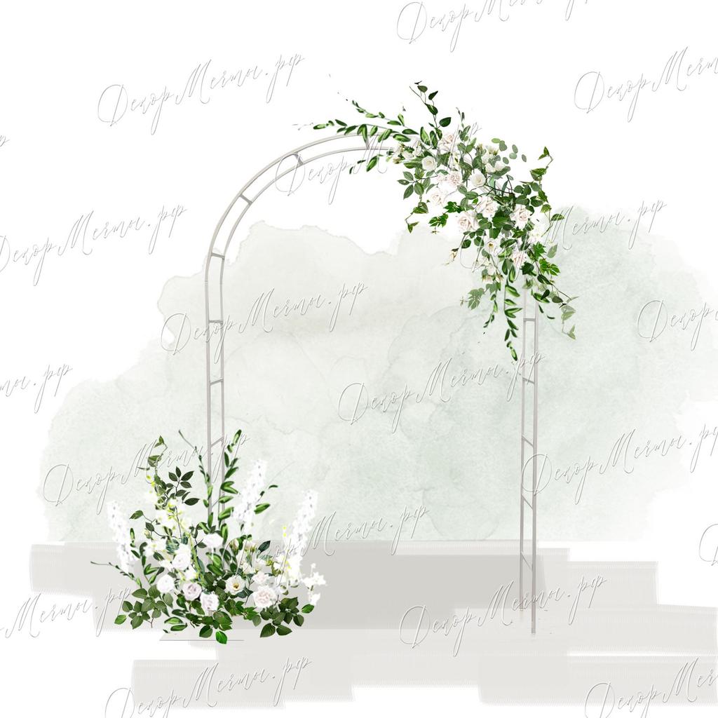 АРКА ОВАЛЬНАЯ №1 бело-зеленая