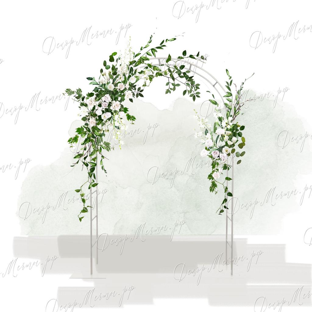 АРКА ОВАЛЬНАЯ №3 бело-зеленая