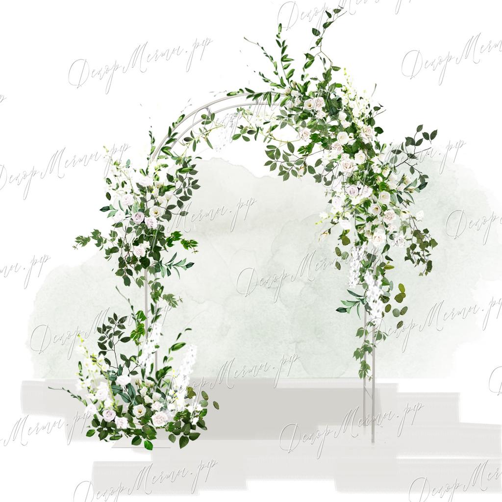 АРКА ОВАЛЬНАЯ №4 бело-зеленая