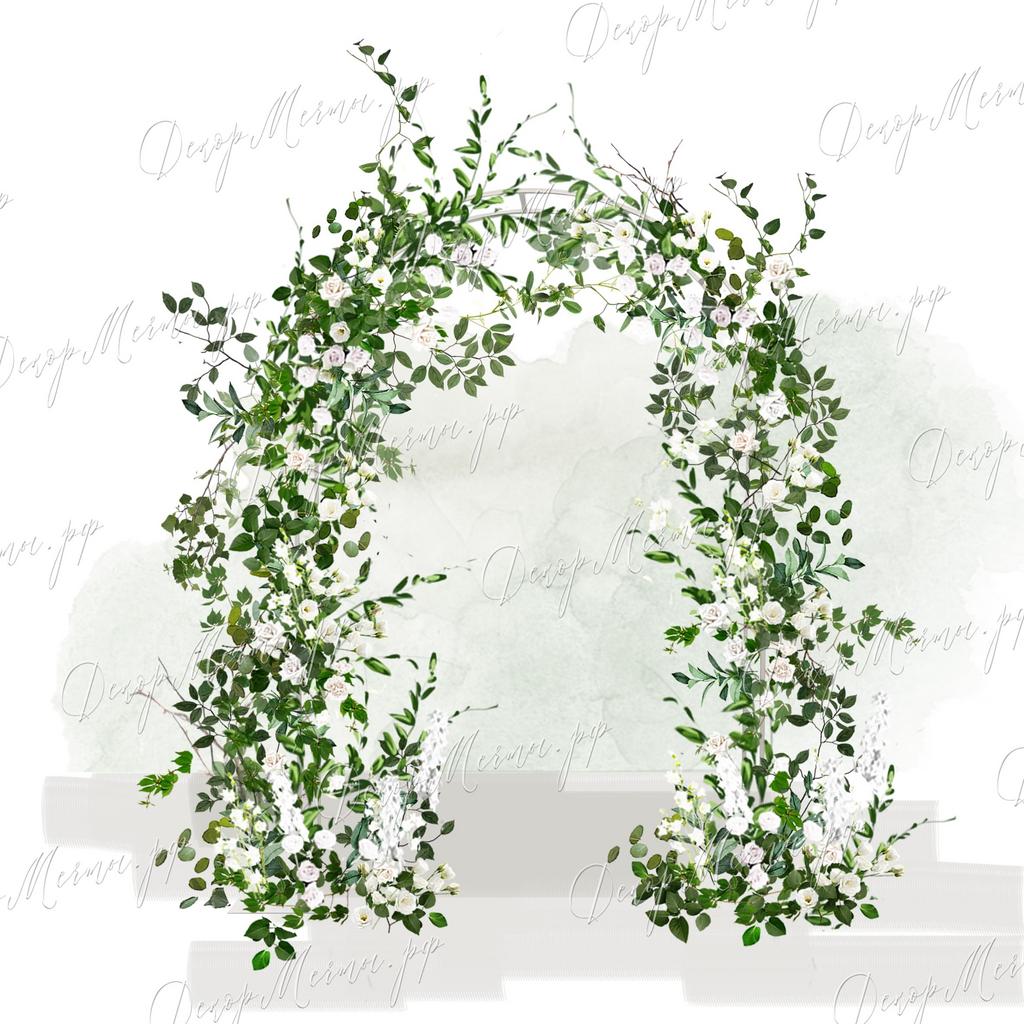 АРКА ОВАЛЬНАЯ №5 бело-зеленая