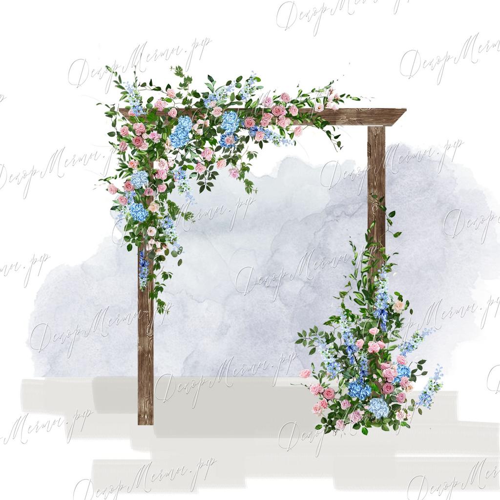 ПРЯМОУГОЛЬНАЯ АРКА акварель