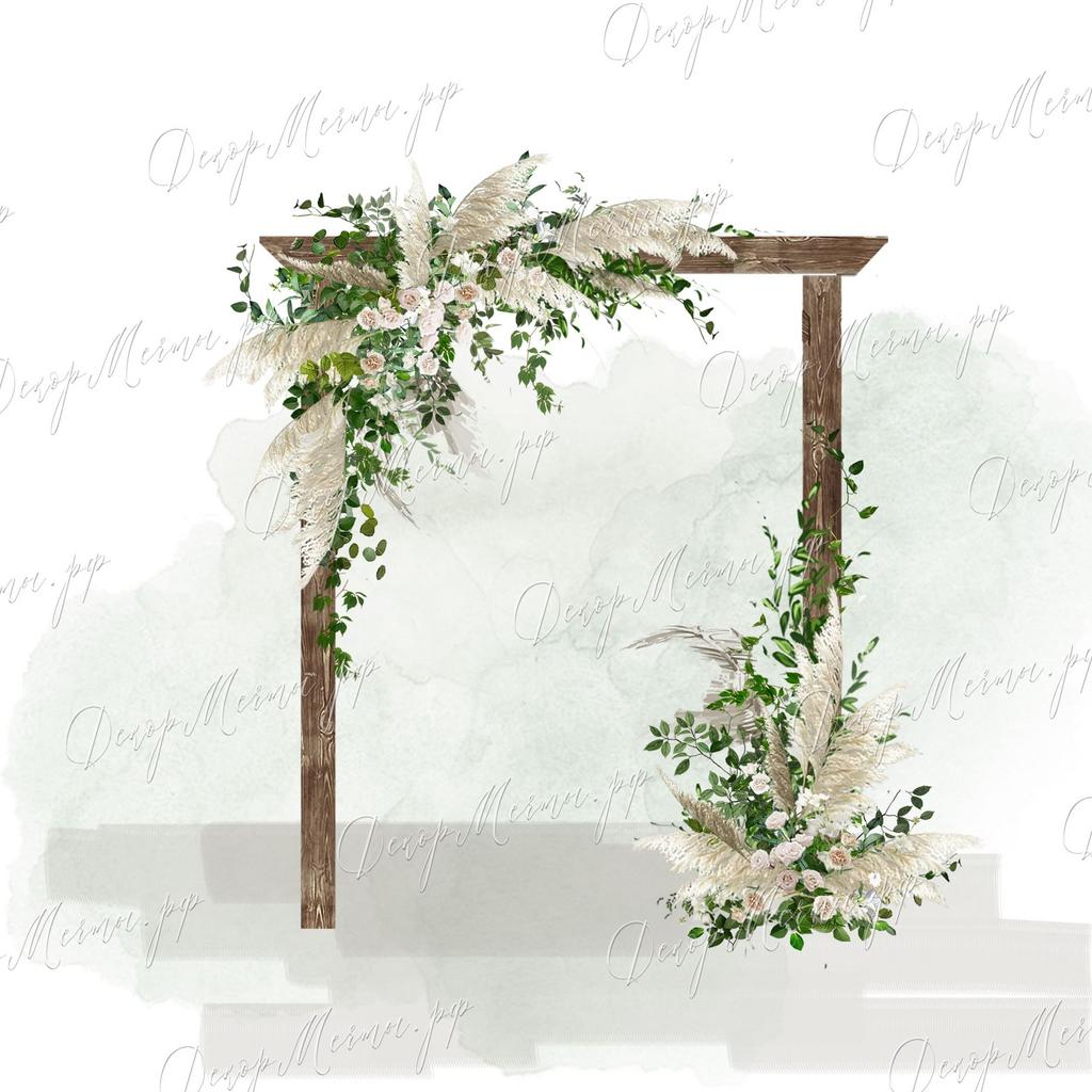 ПРЯМОУГОЛЬНАЯ АРКА бохо с зеленью