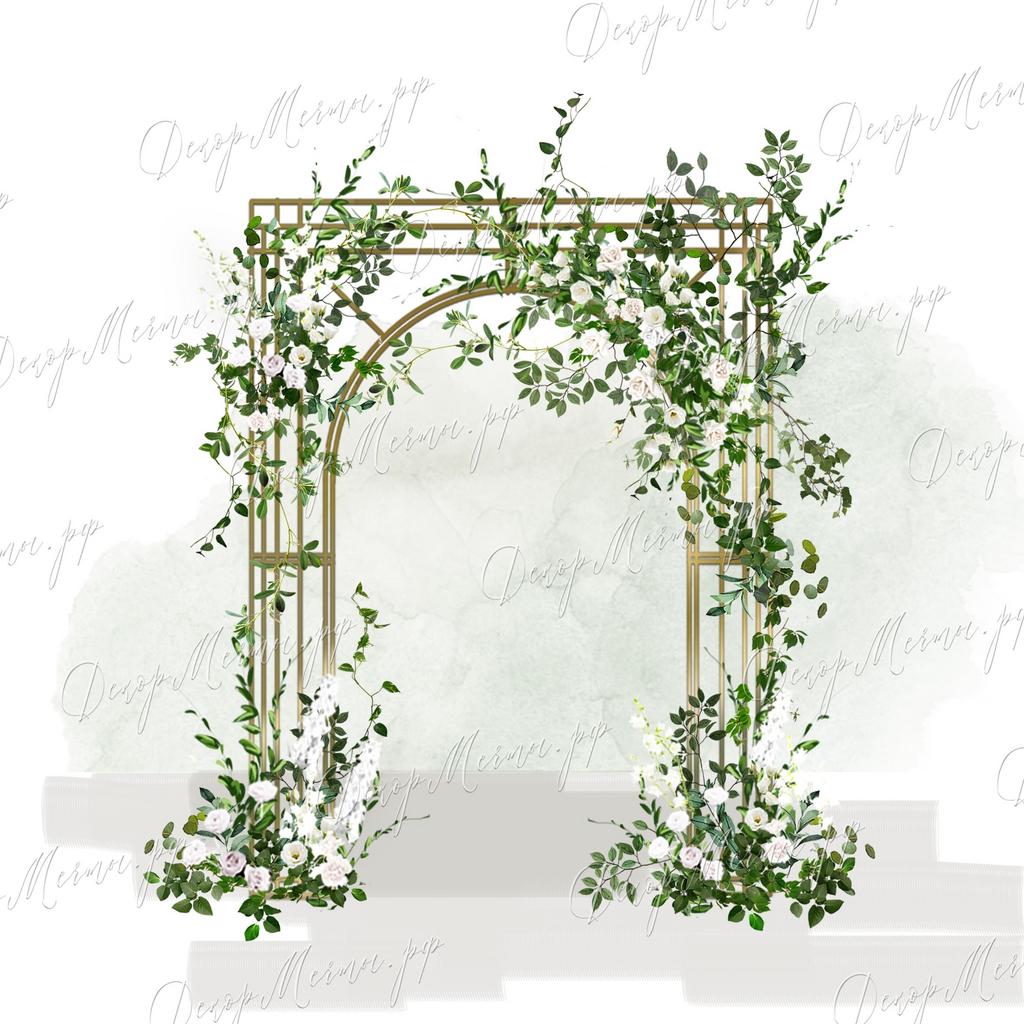 АРКА ПОРТАЛ бело-зеленая
