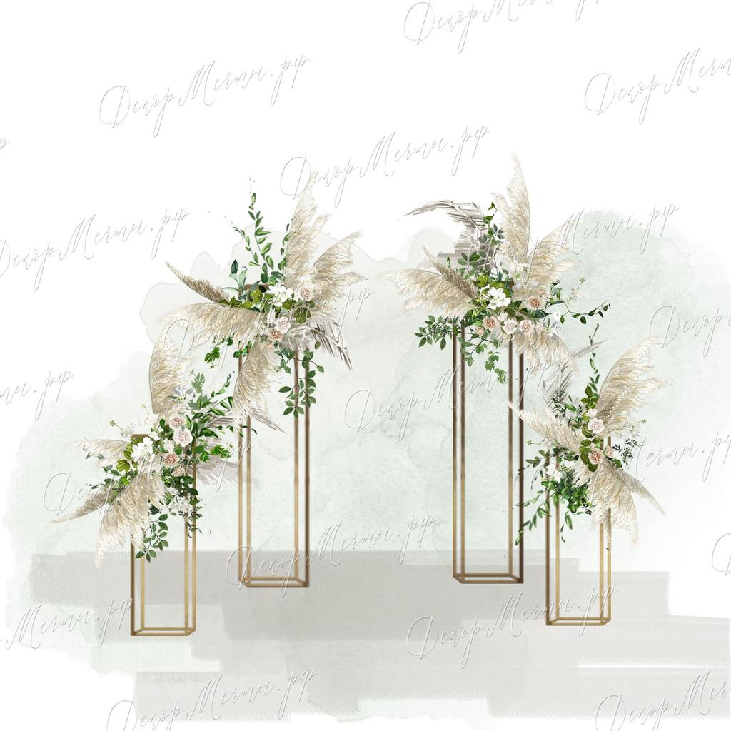 АРКА ГЕОМЕТРИЯ вар. 1 бохо с зеленью