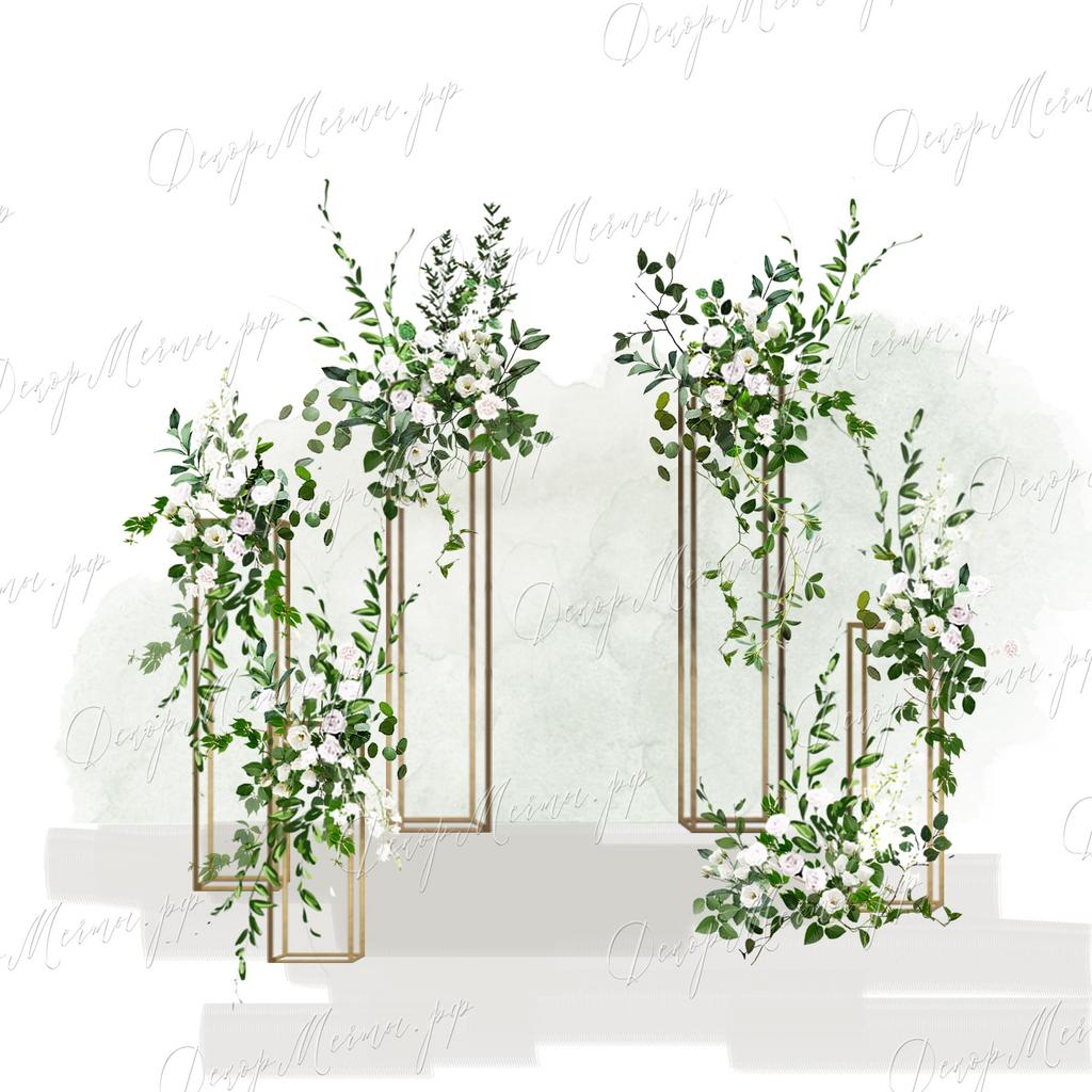 АРКА ГЕОМЕТРИЯ вар. 2 бело-зеленая