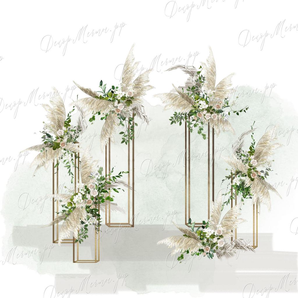 АРКА ГЕОМЕТРИЯ вар. 2 бохо с зеленью