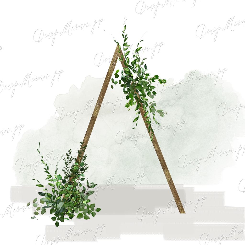 АРКА ТРЕУГОЛЬНИК вариант 1 с зеленью