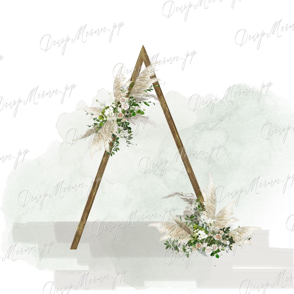 АРКА ТРЕУГОЛЬНИК бохо с зеленью