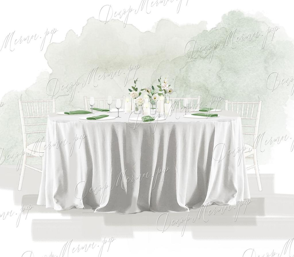 СВЕЧИ и ЦВЕТЫ бело-зеленые