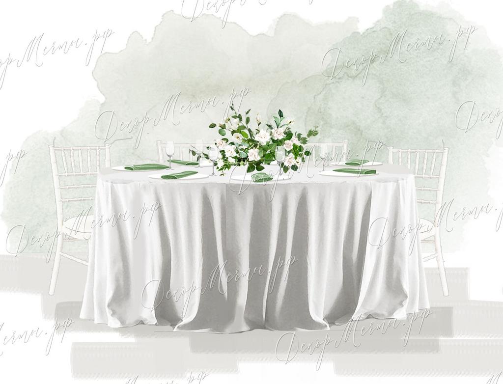 НИЗКАЯ КОМПОЗИЦИЯ бело-зеленая