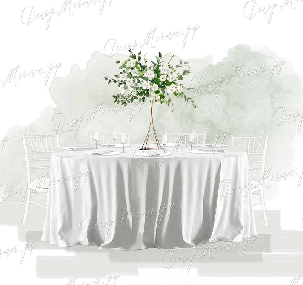 ВЫСОКАЯ КОМПОЗИЦИЯ бело-зеленая