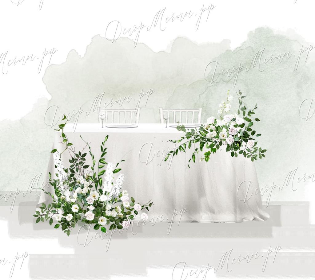 ПРЕЗИДИУМ асимметричные композициии бело-зеленые