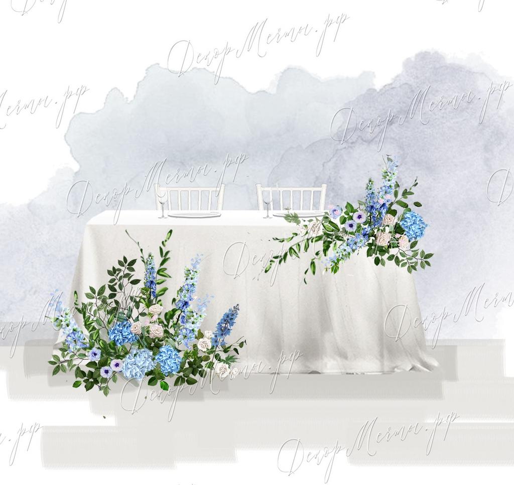 ПРЕЗИДИУМ асимметричные композиции голубые