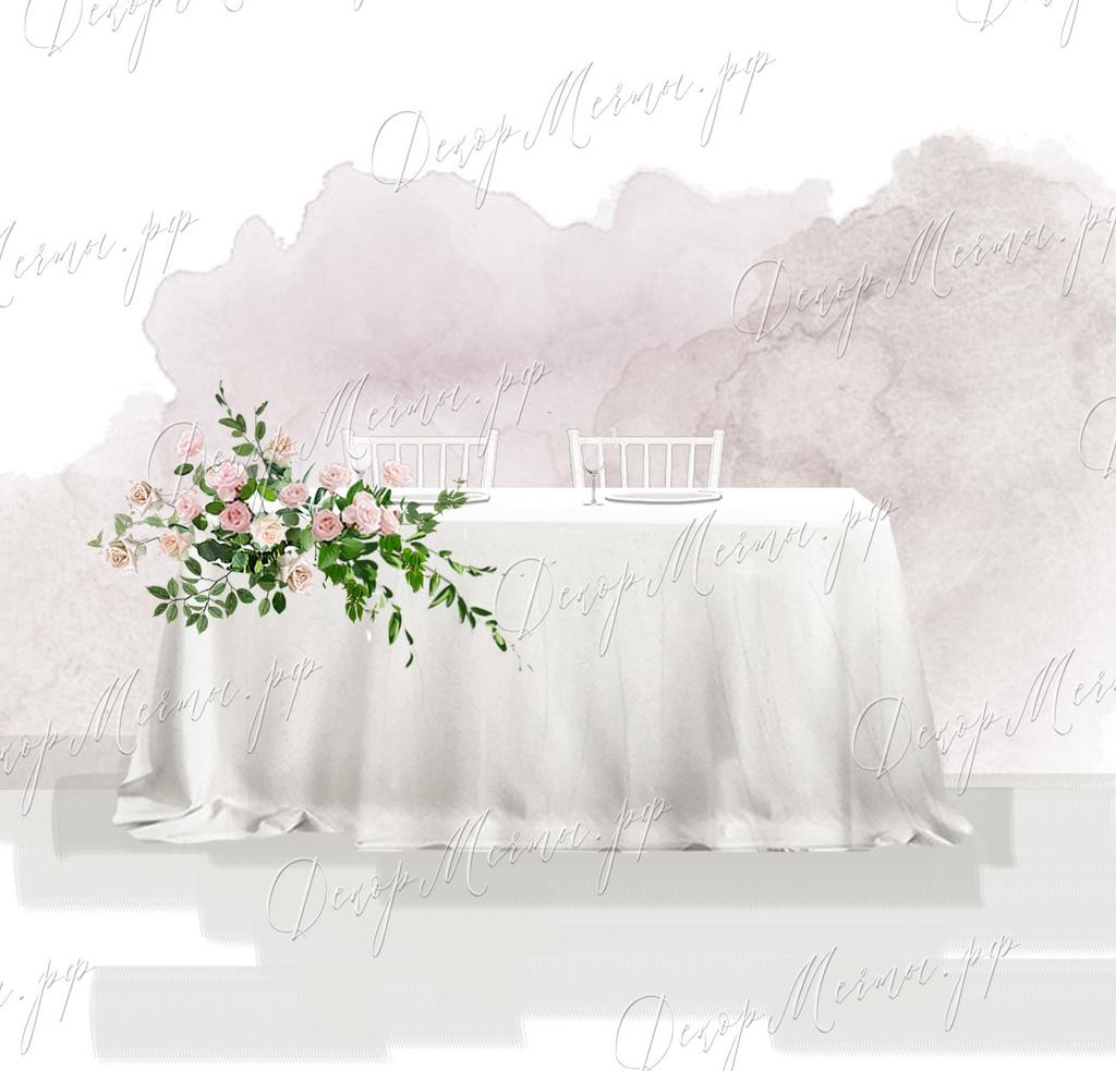 ПРЕЗИДИУМ с одной розовой композицией