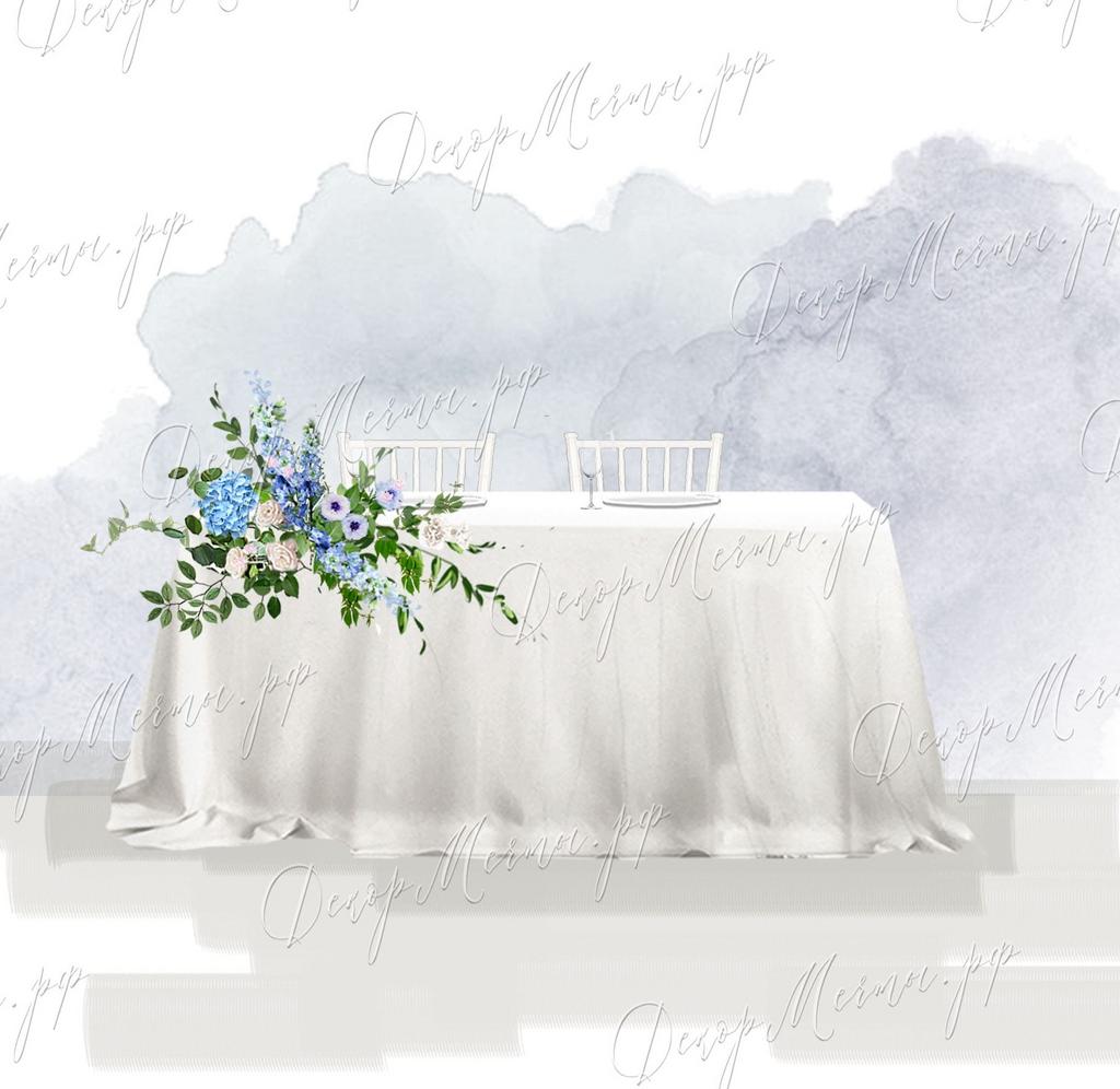 ПРЕЗИДИУМ с одной голубой композицией