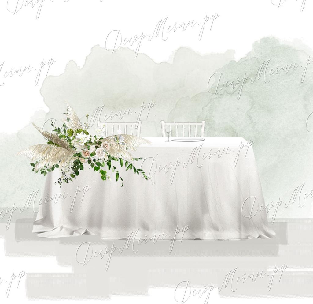 ПРЕЗИДИУМ с одной композицией бохо и зелень