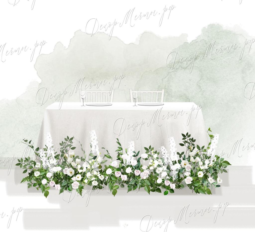 ПРЕЗИДИУМ с напольной композицией бело-зеленой