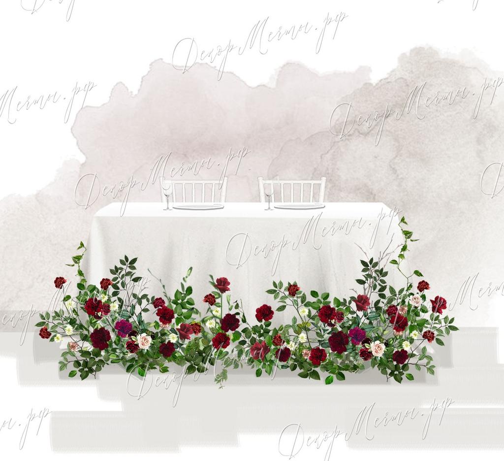 ПРЕЗИДИУМ с напольной композицией бордо