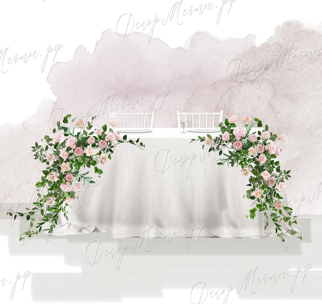 ПРЕЗИДИУМ с большими симметричными композициями розовыми